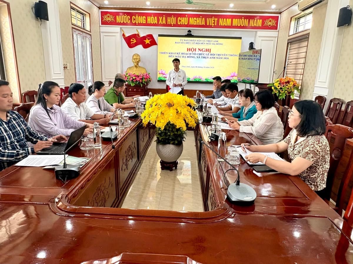 UBND xã THỤY ANH TRIỂN KHAI KẾ HOẠCH TỔ CHỨC LỄ HỘI TRUYỀN THỐNG ĐỀN MẪU HẠ ĐỒNG NĂM 2026